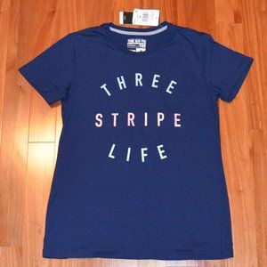 adidas 3 stripe life performance tee size M NWT